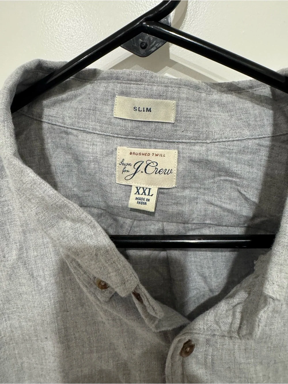 Mens Jcrew Button-Up Shirt in Light Gray - Men's